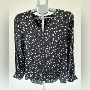 Banana Republic Navy Floral Blouse